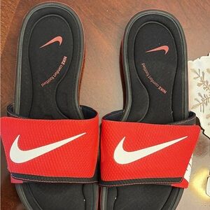 Nike Red and Black Sandals
